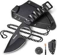 Omesio M-DY11 Neck Knife - Compact Outdoor Knife with Drip Edge, 8CR13MOV Stainless Steel, EDC Knife