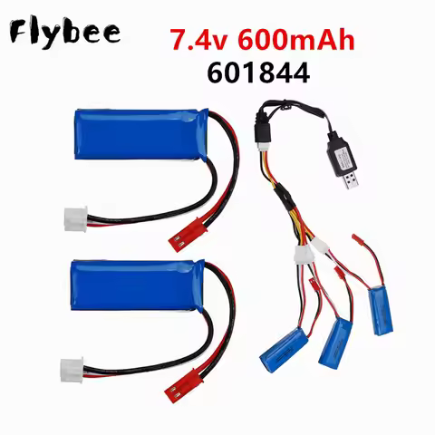 7.4V 600mAh Lipo Battery and USB Charger for WLtoys K969 K979 K989 K999 P929 P939 RC Car toys access