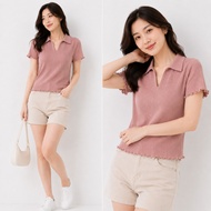 Claire Korean Crop Top Lettuce Collar Shirt 71022