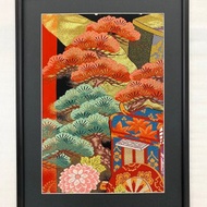 和服藝術復古日本現代藝術面板和風室內梅禮物結婚禮物喬遷禮物長壽禮物幸運符 105 日本製造