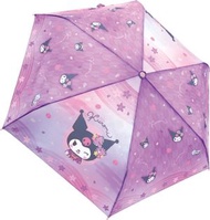 Kuromi - 日本版Sanrio Kuromi 雨傘 可羅米 摺疊傘 縮骨遮 Purple 53cm 兒童安全折疊傘輕巧 平行進口