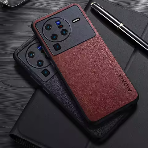 Case For Vivo X80 Pro X60 Pro 5G Simple Design Luxury Leather Business Cover For Vivo X50 Pro 5G Cas