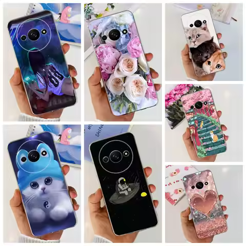 For Xiaomi Redmi A3 4G Case Fashion Girl Cartoon Print Soft Silicone Back Cover For Redmi A3 6.71" S