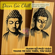 Buddhist WOODEN PAINTINGS - Pine Wood Buddhist Paintings - Meditation Corner Decor, Bringing Peace a