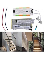 32通道led樓梯燈pir動態感應器控制器,室內12v 24v自動樓梯梯級感應控制器