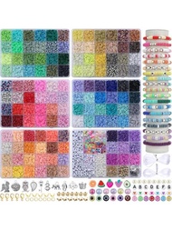 Kit De Cuentas De Arcilla De 13000/4800/2400+ Piezas Para Hacer Pulseras Diy, Cuentas De Arcilla Polimérica Con Amuletos De Flores De Primavera Coloridos, Colgantes Ccb Faux Pearls, Accesorios Para Hacer Amistades, Pulseras, Aretes, Collares Y Regalos De Vacaciones