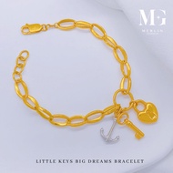 Merlin Goldsmith 22K 916 Gold Little Keys Big Dreams Bracelet