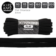 KIPZKAPZ F1 Black 90cm 115cm 140cm 160cm 180cm 200cm - Flat Shoelaces Flat Shoelaces 8mm