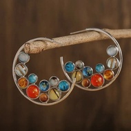 1pair Creative Solar System Earring Moon Earth Space Planet Charm Earrings for Wome Fashion Delicate