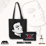 Bundle Promo - Mugmania - HXH - Hisoka - Black Tote bag & Canvas Wallet (With Zipper) PYZY