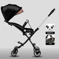 Kereta Bayi Umur 0 6 Bulan Famili Dorong Lipat Baby Stroller Roda 4 2 Arah Traveling Multifungsi Ker