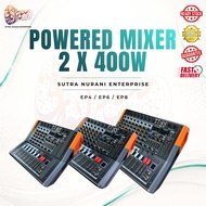Powered Mixer 2x400W EP4 / EP6 / EP8 – Audio Power Mixer Profesional Karaoke & Multifungsi