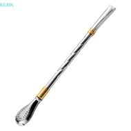 【KC】 Reusable Metal Filter Drinking Straw Creative Stainless Steel Coffee Tea Spoon Straw Detachable Spoons Drinking Straw Bar Tools 【BK】