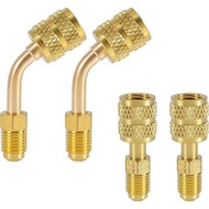 4 unit Penyesuai R410A untuk Sistem Penyejuk Mini Split, 5/16" SAE Perempuan ke 1/4" SAE Lelaki Flar