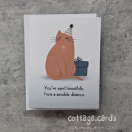 Funny Birthday Cat Card | Dry Humour Greeting Card | Unbothered Cat Series