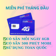FREESHIP - CHƯA KÍCH HOẠT.Sim 4G mobi local mỗi ngày 4GB 500 phút nội mạng miễn phí có sẵn tháng đầu