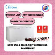 Midea (Ready Stock) 670L 2 Doors Chest Freezer -Midea Warranty Malaysia