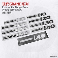 Suitable for Hyundai Modified GRAND i10 Car Stickers i20 i30 i40 English Car Logo Trunk Tailgate Sti