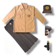 Complete school uniform for elementary school girls | Fashion SD-SMP Scout Uniform Set with Long Sle