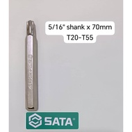 SATA 59533-59540 5/16'' HEX SHANK BITS, 70MM LENGTH, TORX / HEX SHANK BITS TORX / STAR BIT SOCKET T2