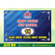 Felcra Home Signage Papan Tanda Alamat Rumah (Custom Design) UV Printing