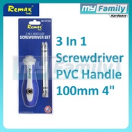 REMAX 68-SD102 3 Pc Set 3 In 1 Screwdriver PVC Handle 100mm 4" Philips PH1 PH2 Slot