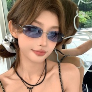 Frameless fashion sunglasses Y2K women's UV resistant glasses:  Y2K