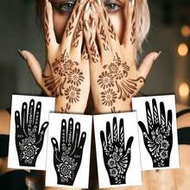 4pcs Hollow Floral Tattoo Stencils For Hand