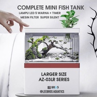 Aquarium Mini Lengkap Dengan Filter + Lampu LED / Aquarium Fullset