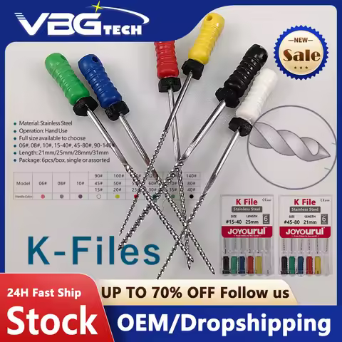 Dental K File 21/25/31mm 06#08# Root Cannal Endo Stainless Steel Endodontic Instruments Dentist Mate