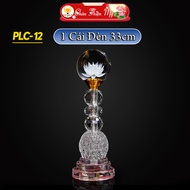 Đèn Pha Lê Cầu Cao Cấp LED 7 Màu CHÂN THIỆN MỸ Vật Phẩm Phong Thủy Đèn Bàn Thờ Led 7 Màu PLC-12