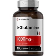 Horbaach L Glutamine Capsules 1000mg | 180 Powder Pills | Supplement for Women and Men | Pre Workout
