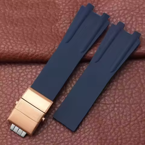 High Quality Silicone Watch Strap 26mm for Athens Ulysse Nardin Watchband Double Press Folding Buckl