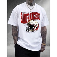 Men's Graphic T-Shirt|San Francisco 49ers Football|Vintage Helmet Design|100% Cotton|Unisex Fit|Perf