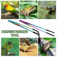 EGALLY 2PCS Reptile Feeding Tongs, Stainless Steel Terrarium Tank Supplies Straight and Curved Tweez