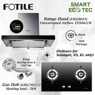 FOTILE EMG9035 Fotile W Series Wave Chimney Hood + GHG78211 Built-in Gas Hob