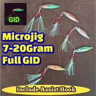 MICROJIG FISHING BAIT FULL GID MICROJIG BAIT INCLUDING ASIST JIG ULHOOK JIG FISHING BAIT JIG 7-20GRA