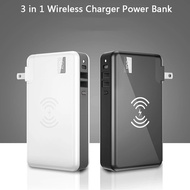 qfe049 Power Bank 10000mAh With US EU Plug Qi Wireless Charger for 14 13 pro Tablet Powerbank 3 In 1 Wall ChargerPower Bank