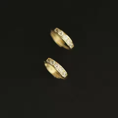 GOLDtutu Real 9K Gold Hoop Earrings for Women, Circle Jewelry, Minimalism, New Moissanite, 2024, ok6