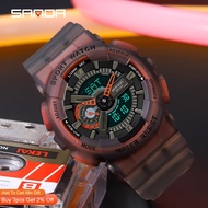 2024 Sanda นาฬิกา3029แบบใหม่นาฬิกาแฟชั่นเรืองแสง Jam Tangan elektronik เรืองแสงนาฬิกาผู้ชาย