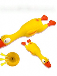 寵物用品乳膠玩具，柔軟耐用帶聲音的咬咬玩具，適用於小型和中型犬，躺著的鴨子