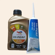 Total Hi-Perf 4T Scooter 10W40 800ml Lubricant and Total Gearbox Lubricant 85W140 120ml