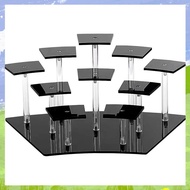 (UYNM) 10 Tier Acrylic Display Stand Acrylic Riser Display Stand Perfume Holder Riser Display Shelf