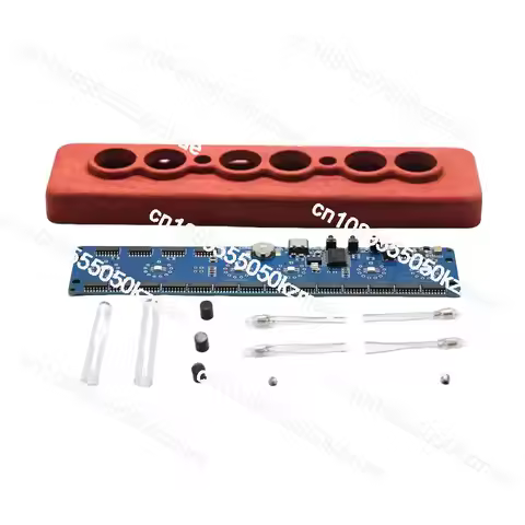 6-bit Nixie Tube Clock Kit (4-digit) | Red Pear Wood Case, Not Including IN-14 Tubes