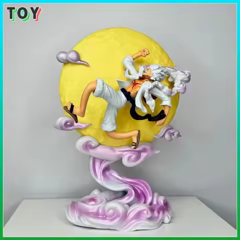 One Piece Anime Figures Nika Sun God 5 Gear Luffy Flying To The Moon Model GK Statue Glowing Trendy 