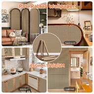 PVC Rattan Wallpaper Decor Bedroom Cabinet Self Adhesive Waterproof Sticker Furniture Renovation