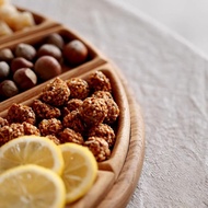 Food Platter Serving Tray-Funny Wood Puzzle with 8 Removable Compartments Christmas Wooden Fruit Tra