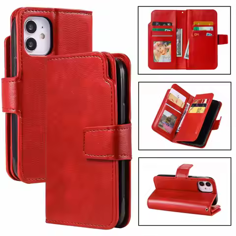 Luxury Leather Case For iPhone 8 7 6 6S Plus SE X XR XS Flip Wallet Case for iPhone 14 13 12 11 Pro 