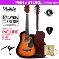 Mukita by BLW 38 Inch Cutaway Acoustic Guitar / Gitar Akustik Stater Pack Beginner Package