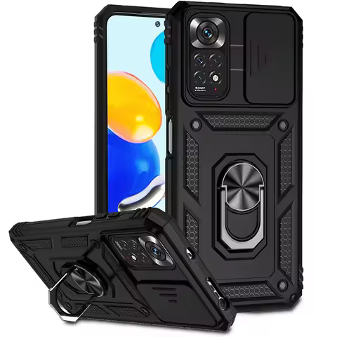 Full Cover For Xiaomi Redmi Note 11S Case Redmi Note 11 12 Pro 4G Push Window Magnetic Phone Holder 